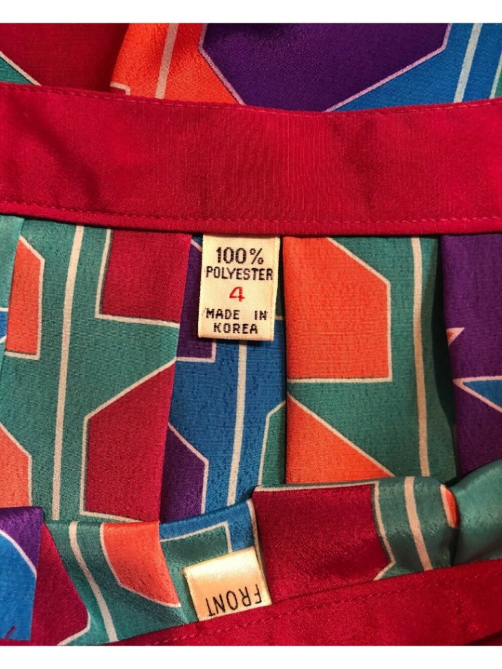 Vintage Womens Size 4 Colorful Geometric Print Skirt 100% Polyester - Picture 11 of 11